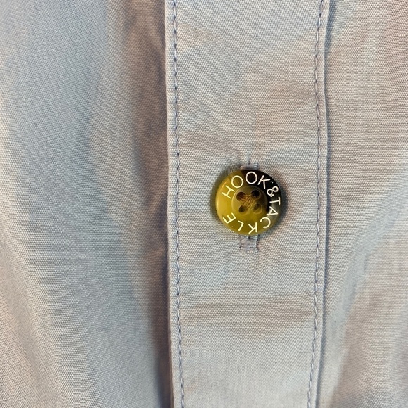 Hook & Tackle Fishing Gear Short Sleeve Vented Cotton Shirt Sz L Multi-pocket - Picture 8 of 13